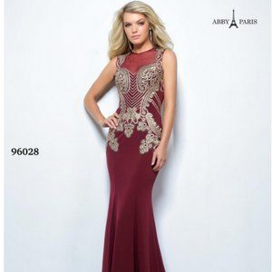 Abby Paris By Lucci Lu 96028 Formal Burgundy Dress-Size 10